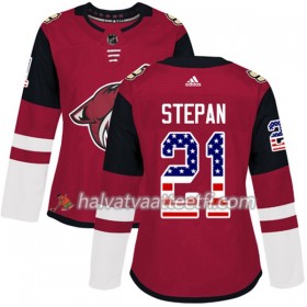 Naisten NHL Arizona Coyotes Pelipaita Derek Stepan 21 Adidas 2017-2018 Punainen USA Flag Fashion Authentic